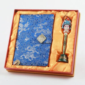 Nanjing Gift - Yunjin Brocade Notebook & Peking Opera Facial Mask Pen Gift Set, Chinese-Style Specialty Gift for Overseas