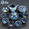 Yao-bian Jianzhan tea set, a complete set of cups, ceramic set, full set of household tea sets, Chinese style, high-end living room