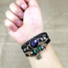 "Luminous Constellation & Zodiac" 12-Star Sign Couple Bracelets - Braided Retro Style for Unisex