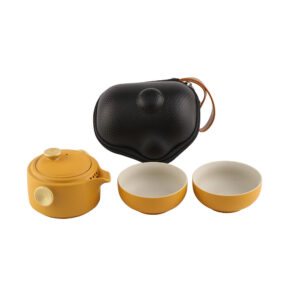 Gongfu Tea Set - Easy Gaiwan Cup Set - Orange Glaze- 180ml