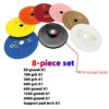 4-inch diamond polishing pad kit for wet/dry polishing of granite, concrete, and marble, using a grinding disc set for floor pol