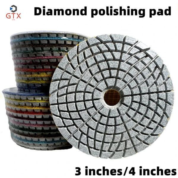 80mm 100mm Diamond Polishing Pad 3" 4" Wet Buff Disc Abrasive for Sanding Marble Granite Concrete Grinding Countertop Stone