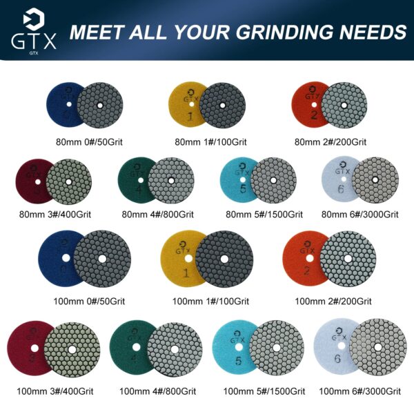 4-inch dry grinding polishing pad 100mm diamond polishing pad granite marble stone concrete sandpaper for polishing stone grindi