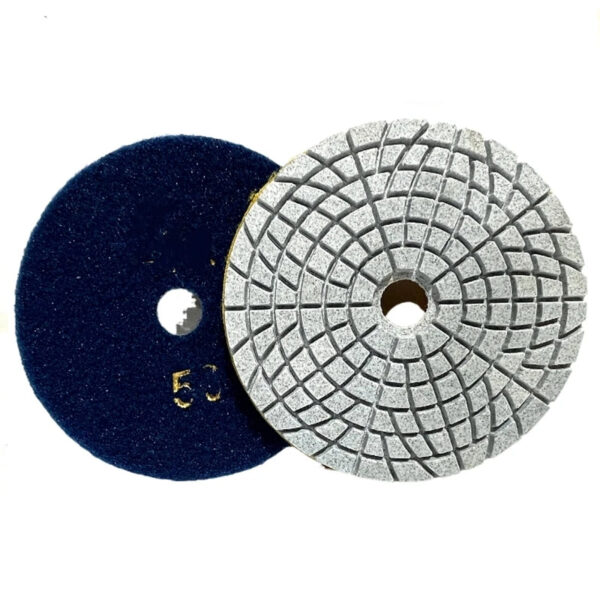 4-inch diamond polishing pad kit for wet/dry polishing of granite, concrete, and marble, using a grinding disc set for floor pol