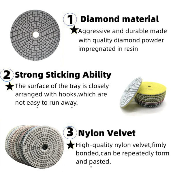 5Inch 125mm Dry/Wet Diamond Polishing Pads Flexible Grinding Disc For Granite Marble Concrete Stone Sanding Discs Grinding Tools
