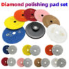 4-inch diamond polishing pad kit for wet/dry polishing of granite, concrete, and marble, using a grinding disc set for floor pol