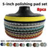 8pcs 5 inch 125mm Diamond Polishing Pads Kit Wet/Dry for Granite Stone Concrete Marble Polishing Use Grinding Discs Set M14