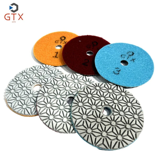 3-step diamond polishing pad dry wet polishing disc 123 # marble granite concrete flexible grinding disc