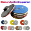 4-inch diamond polishing pad kit for wet/dry polishing of granite, concrete, and marble, using a grinding disc set for floor pol