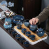 Yao-bian Jianzhan tea set, a complete set of cups, ceramic set, full set of household tea sets, Chinese style, high-end living room